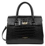 SAC A MAIN LANCASTER EXOTIC LÉZARD ET CROCO NOIR 524-85 NOIR www.solene-maroquinerie.fr